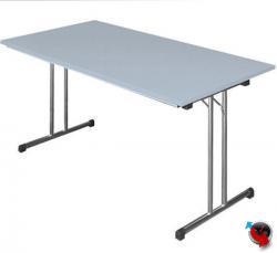 Klapptisch lichtgrau/alu silber 1400 x 800 mm